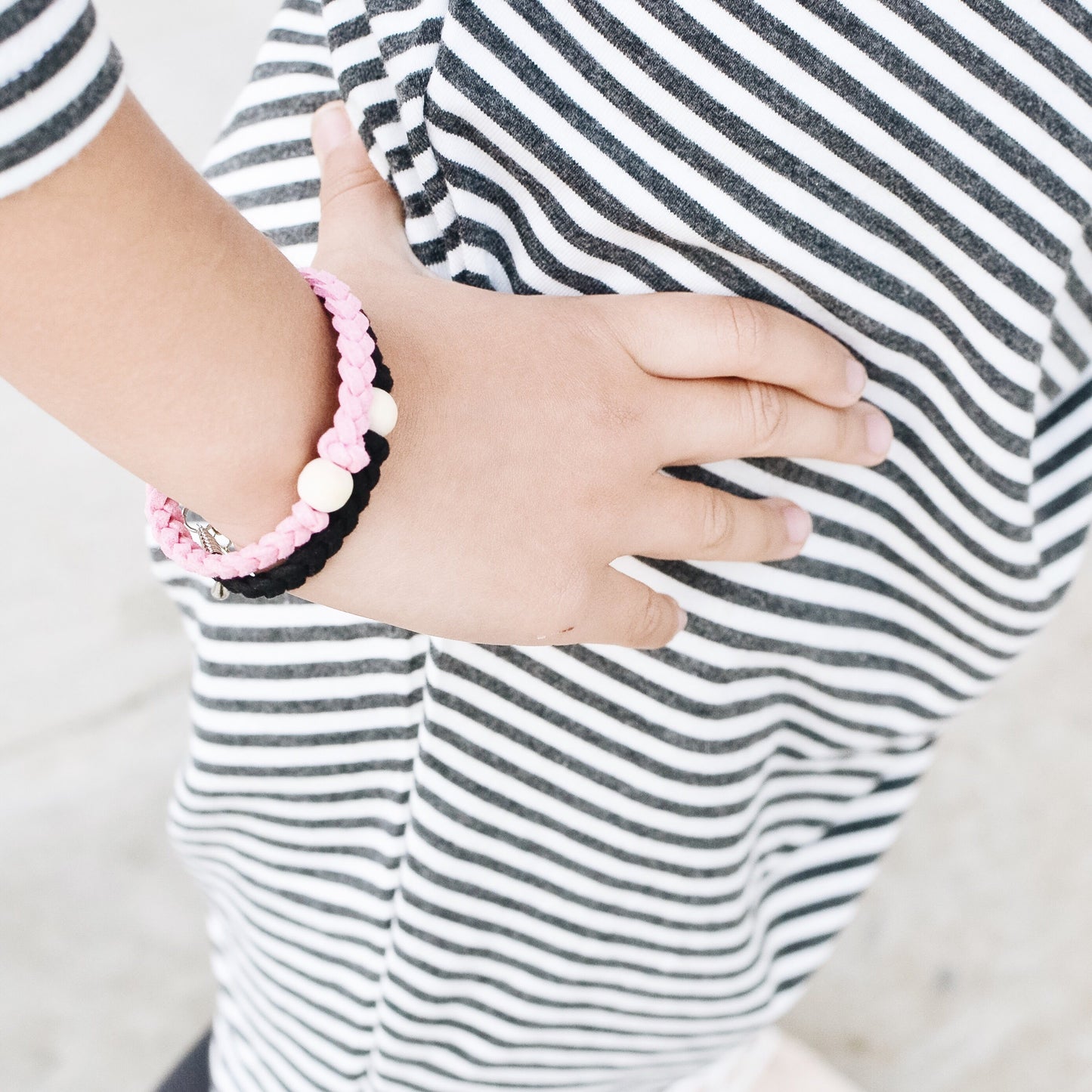 Little Wood Bead Bracelets / Essential Oil Diffuser Kids Jewlery - Late Night Luna