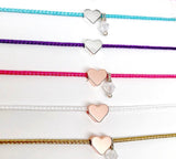 First Day of School Heart Charm Cord Bracelet Set with Poem