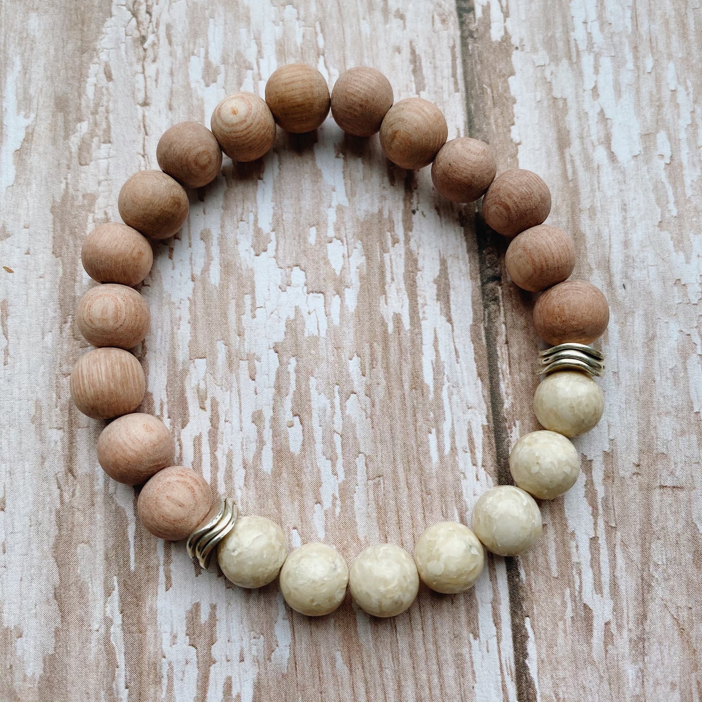 Riverstone Rose Wood Essential Oil Diffuser Bracelet